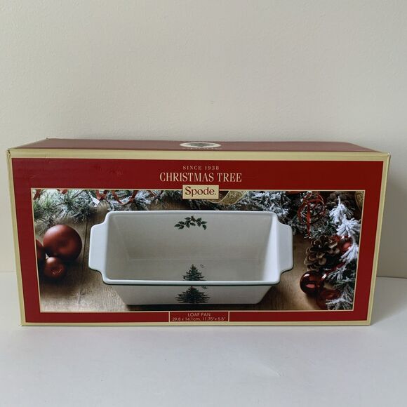 Spode Christmas Tree Loaf Pan 11.75 x 5.5 New In Box - Picture 1 of 14